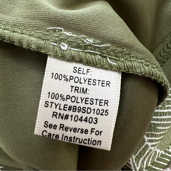 Blu Pepper Spaghetti Strap Square Neck Wrap Green Dress Lg Tropical Resortwear - Picture 7 of 10